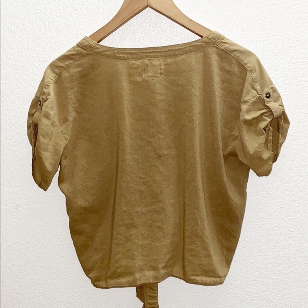 Levi’s Camel Button Front Tie Front Short Sleeve - image 8